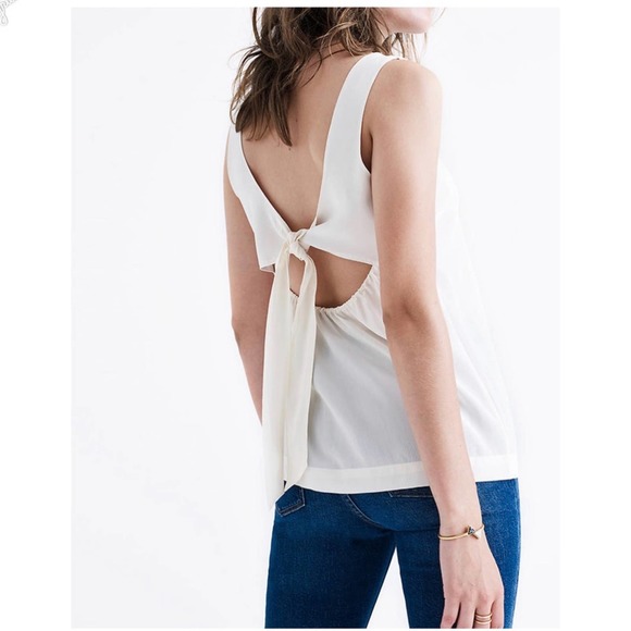 Madewell Tops - Madewell Silk Lookout Bow Top NWT XS